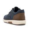 Rieker Plain Toe Laced Casual Shoe - Navy Tan